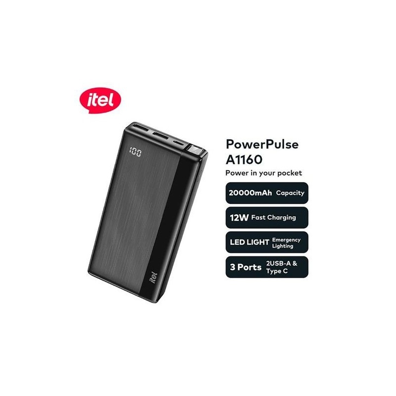 Itel Power Pulse 20000mAh Powerbank Itel Power Pulse 20000mAh Powerbank