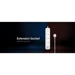 Itel 4 Sockets Extension Box with 3 USB Ports - ISU-6421WU