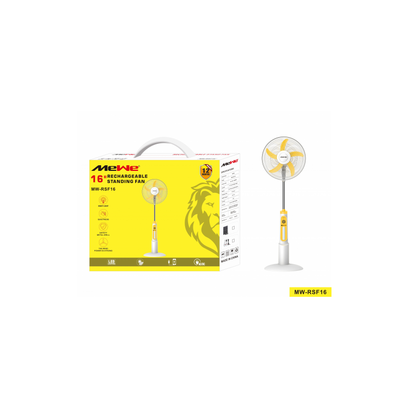 MeWe 16 Inches Rechargeable Standing Fan MW-RSF16 MeWe 16 Inches Rechargeable Standing Fan MW-RSF16