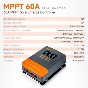 60a PowMr MPPT Solar Charge Controller