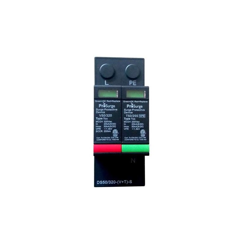 PRAG DS50/320(V+T)-S AC Surge Protective Device + 2 Pole Enclosure PRAG DS50/320(V+T)-S AC Surge Protective Device + 2 Pole Enclosure