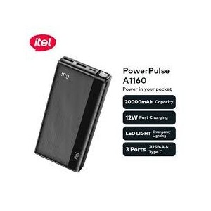 ITEL POWERPULSE A1160 12W 20000MAH POWER BANK