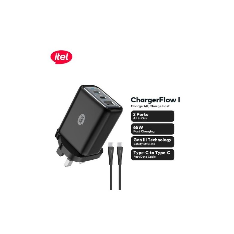 CHARGERFLOW I 65W TRIPLE-PORT GAN CHARGER