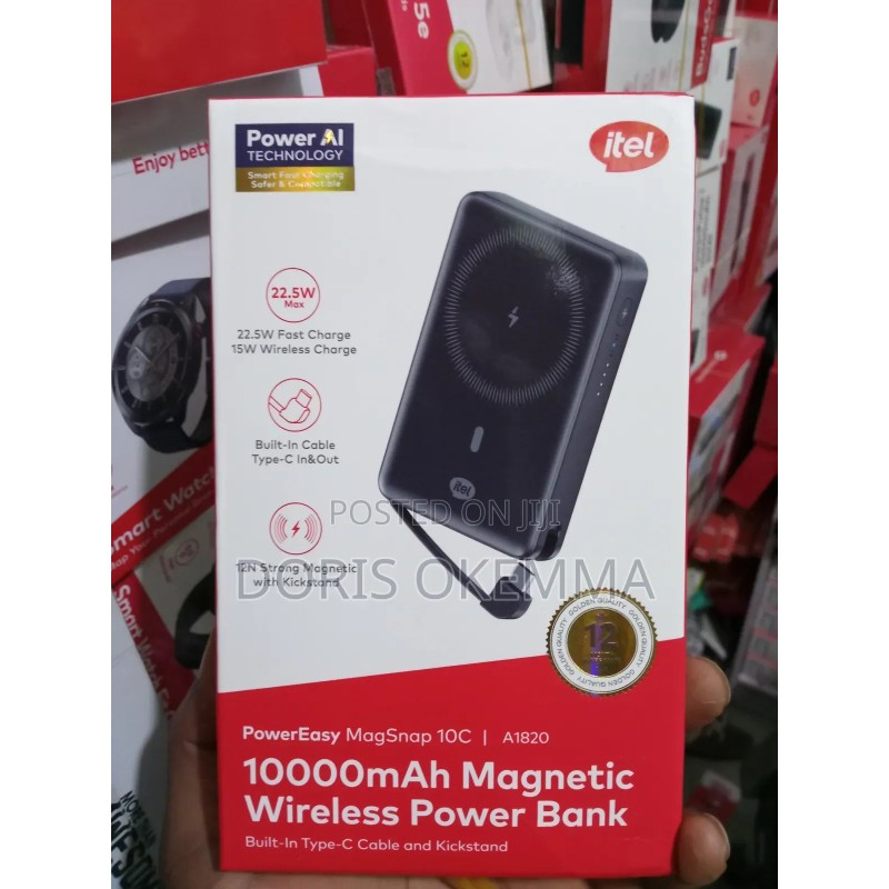 ITEL 10000MAH MAGNETIC WIRELESS POWER BANK