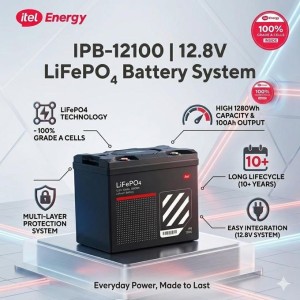 1.28KWH 12V 100A ITEL LITHIUM BATTERY IPB-12100
