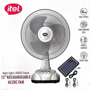 ITEL SOLAR RECHARGEABLE FAN IF12-M001