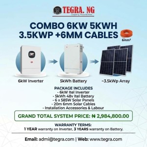 COMBO 6KW 5KWH 3.5KWP +6MM CABLES