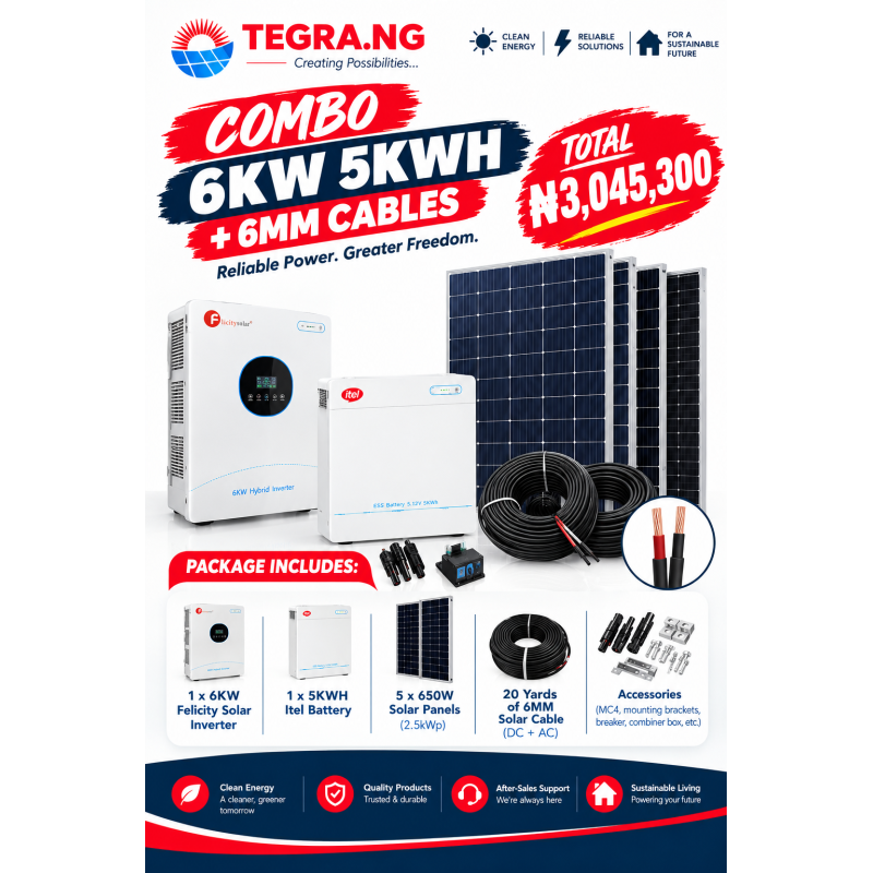 COMBO 6KW 5KWH + 6MM CABLES