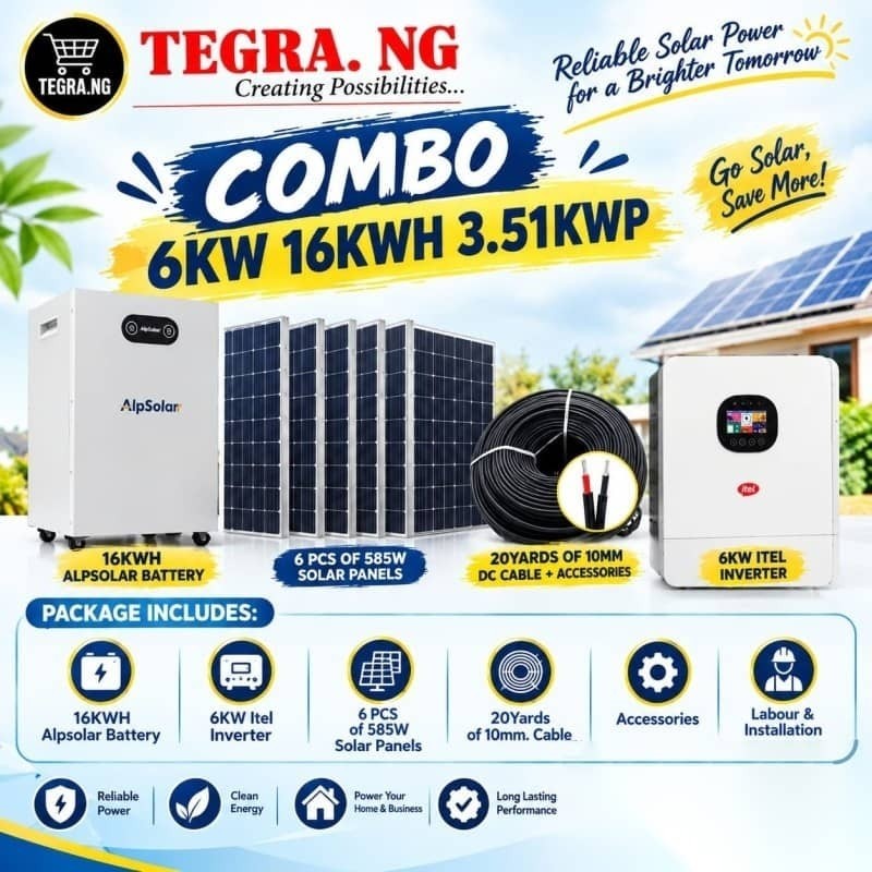 COMBO ITEL 6KW 16KWH 3.51KWP