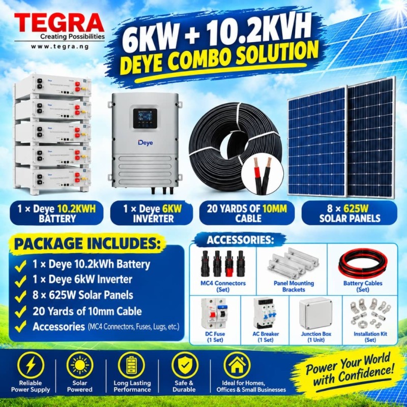 6KW + 10.2KWH DEYE COMBO SOLUTION
