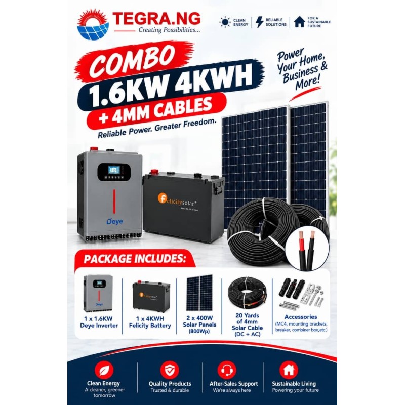 COMBO 1.6KW 4KWH + 4MM CABLES