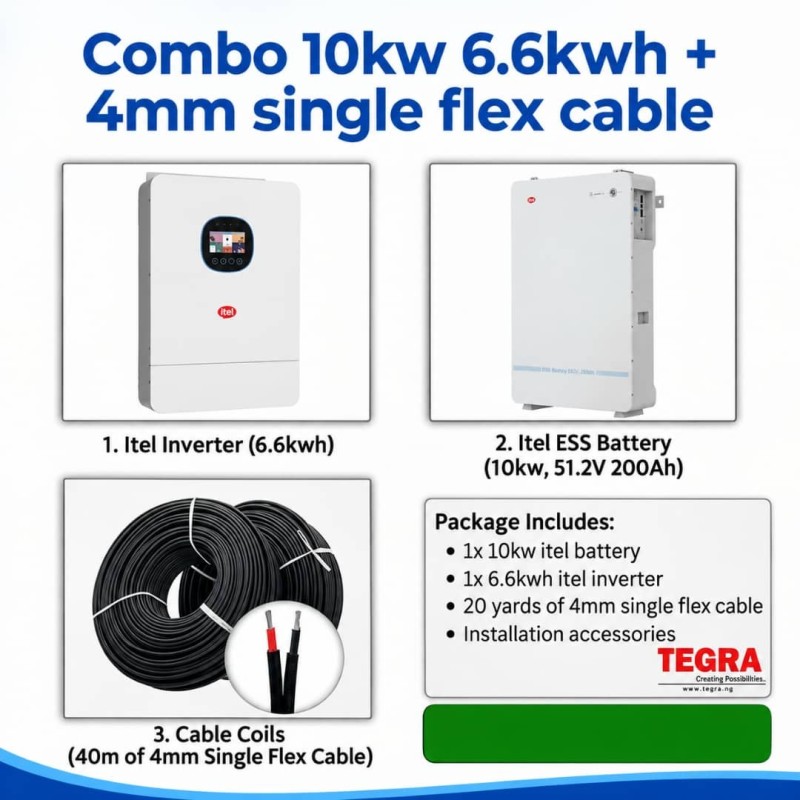 COMBO 10KW 6.6KWH + 4MM CABLE