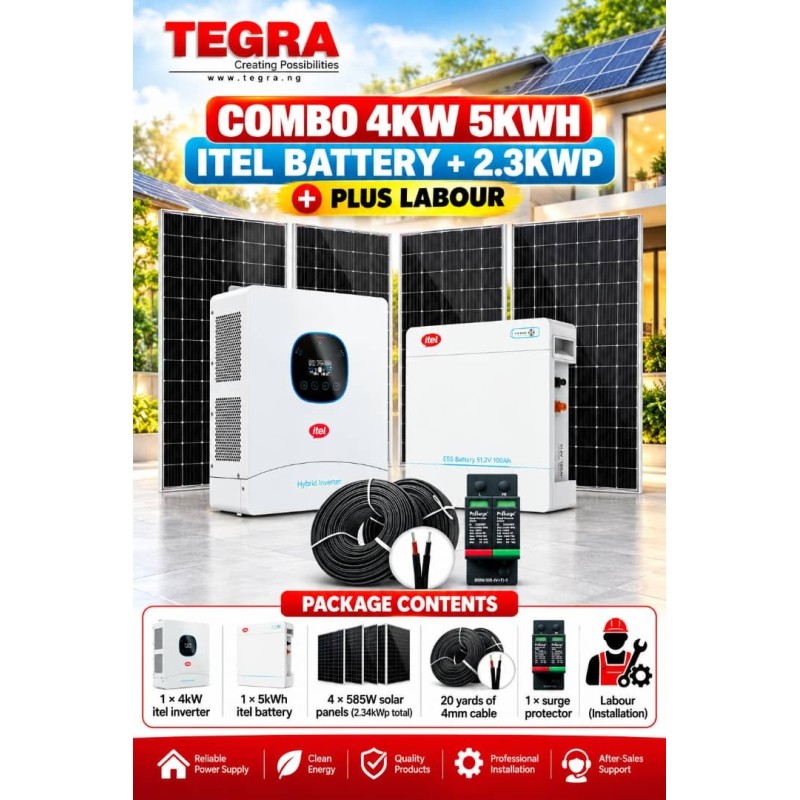 COMBO 4KW  5KWH ITEL BATTERY + 2.3KWP